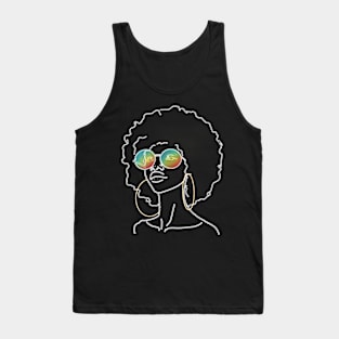 african american queen with colorful glasses portrait girl Tank Top